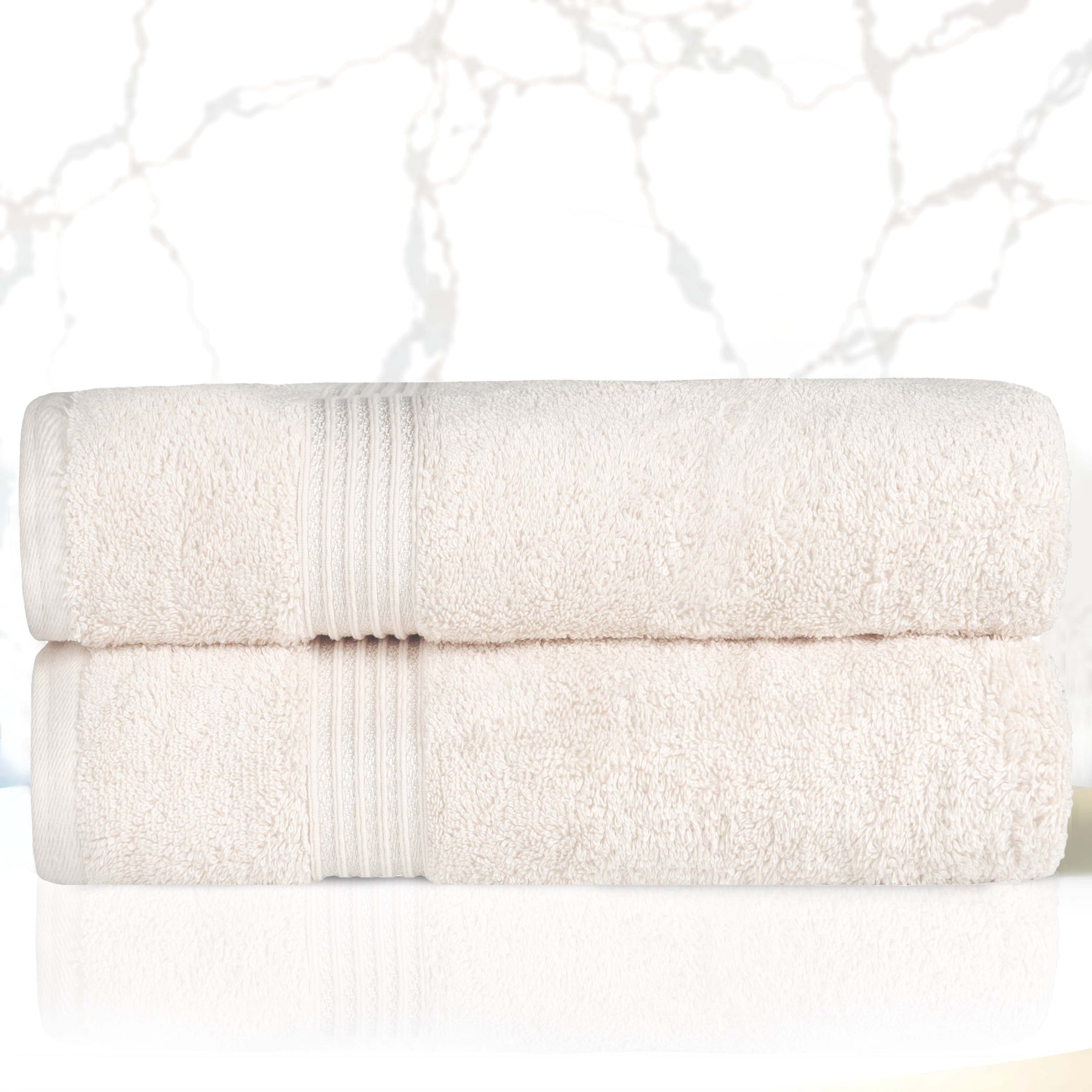 Heritage Egyptian Cotton Plush Absorbent Luxury Bath Towel Set of 2