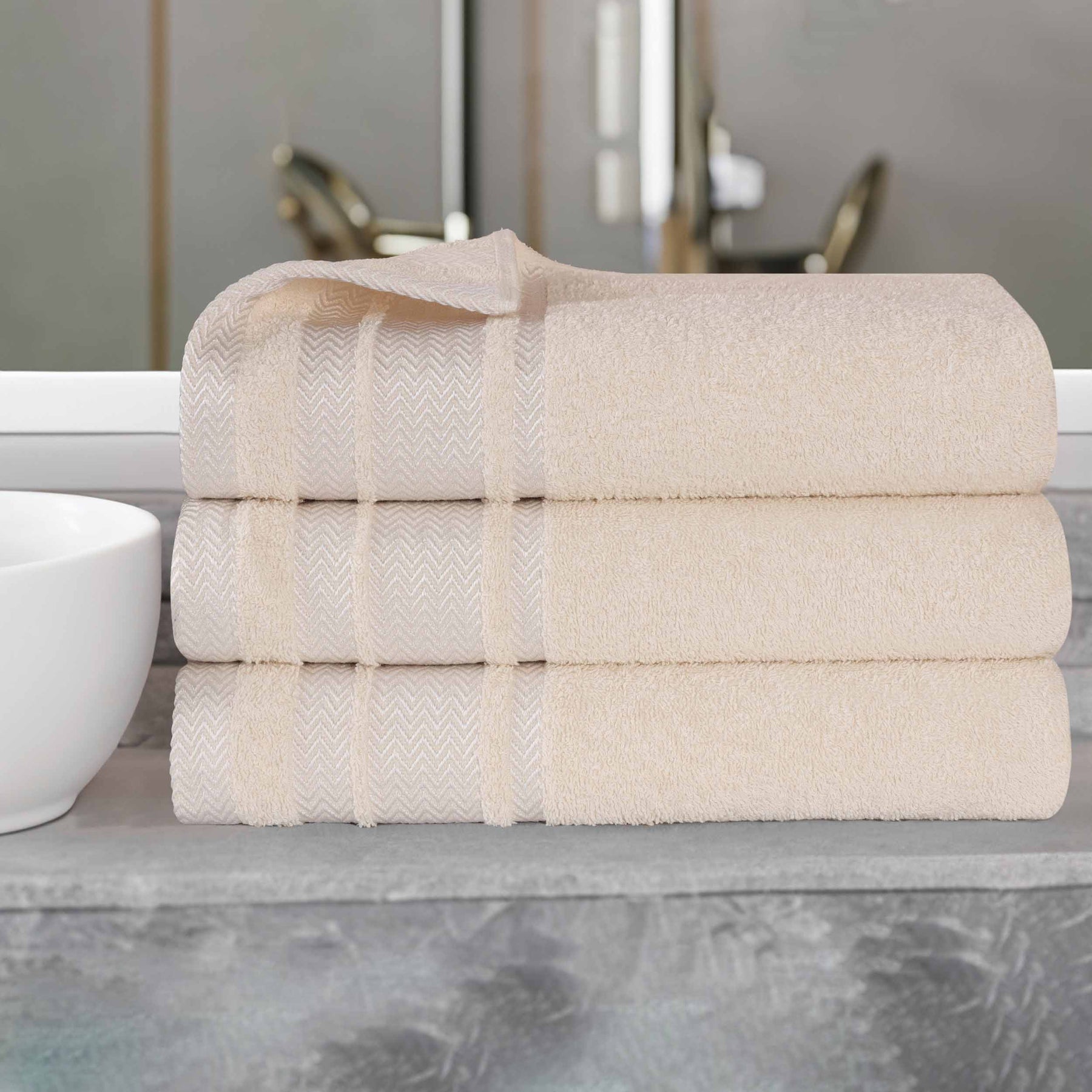 Hays Cotton Medium Weight Ultra-Soft Bath Towel Set of 3