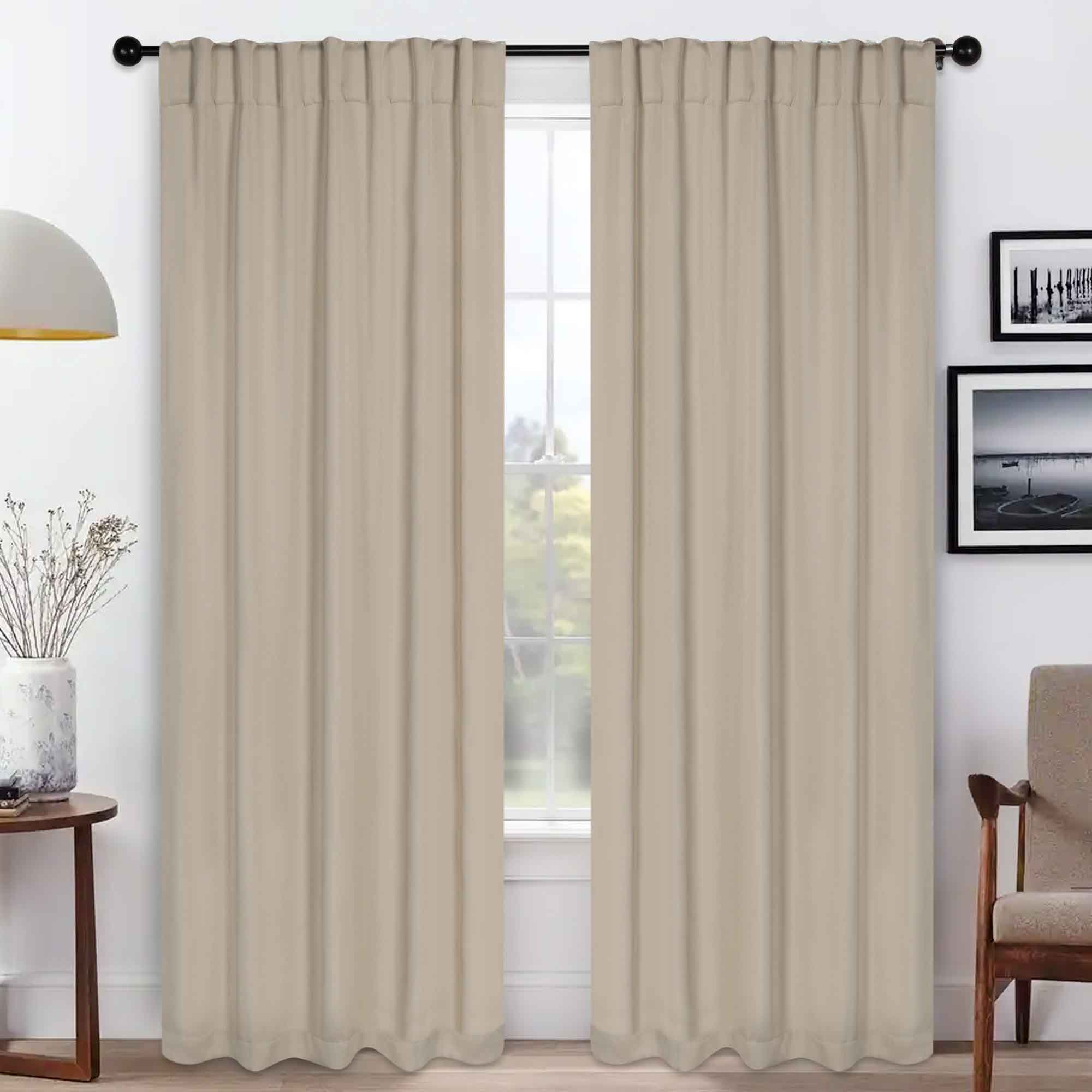 Solid Room Darkening Blackout Curtain Panels, Back Tabs, Set of 2 - Blackout Curtains by Superior