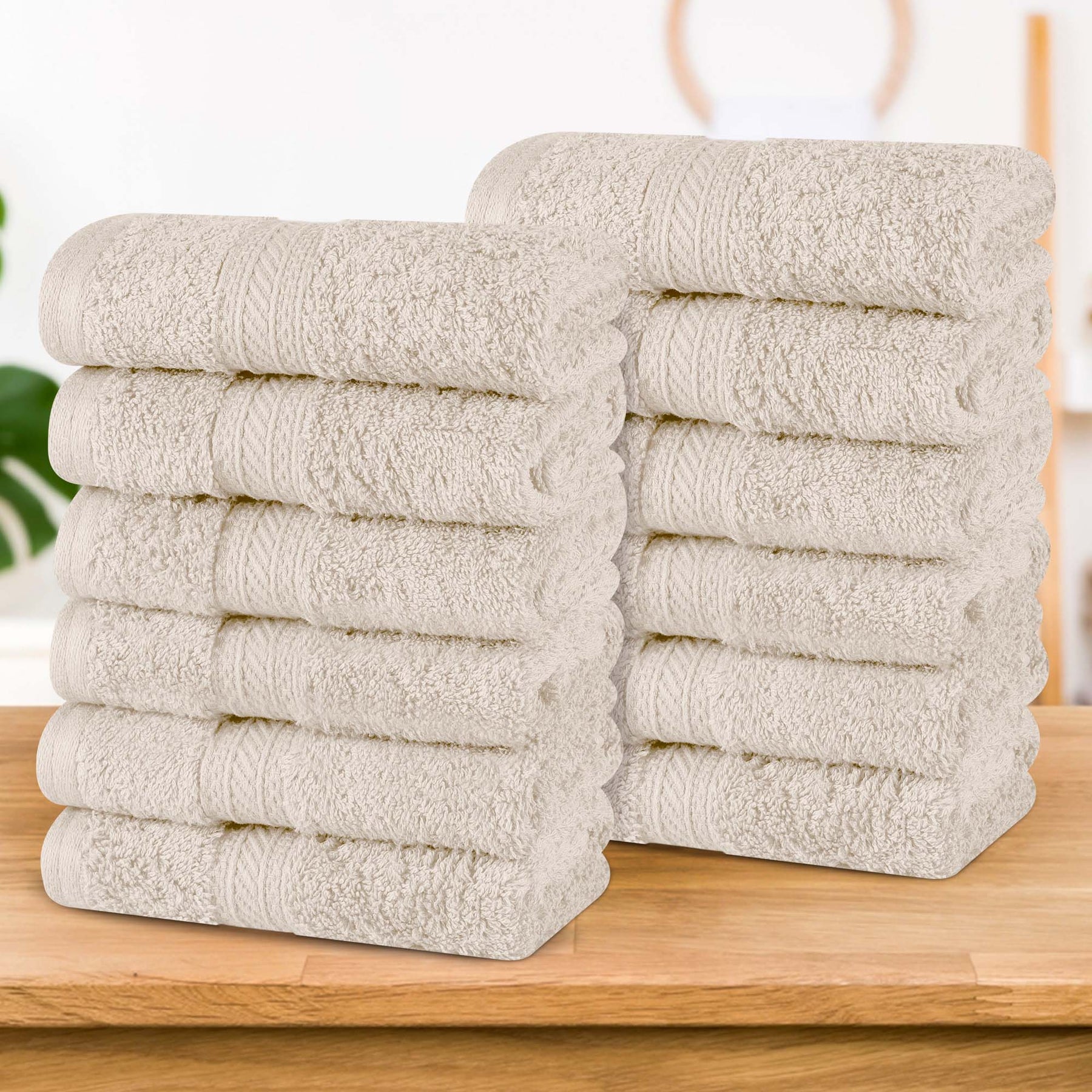 Atlas Cotton Absorbent Heavyweight Face Towel Washcloth Set of 12