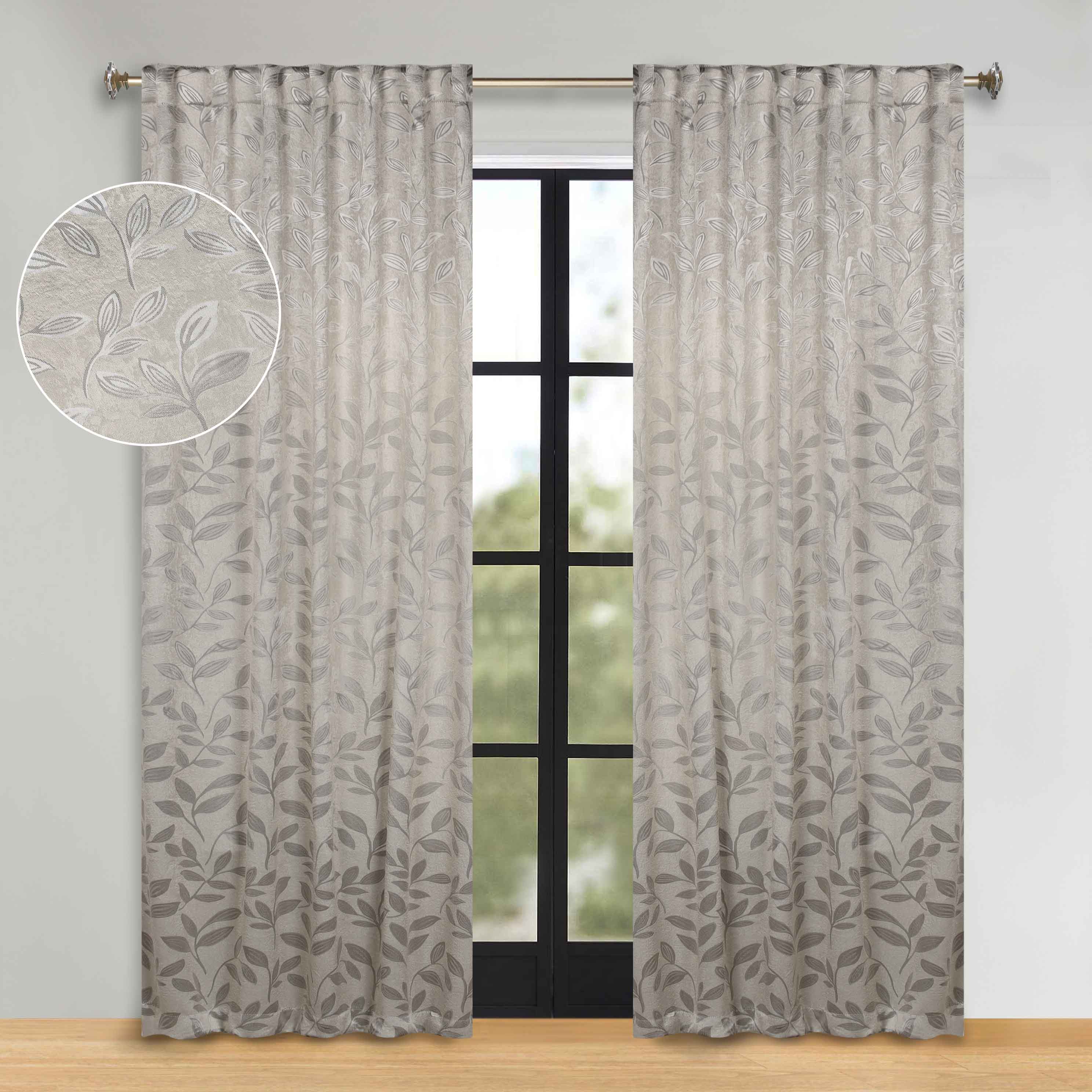 Leaves Room Darkening Back Tabs Blackout Curtain Panels, Set of 2 - Blackout Curtains by Superior