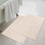 Leo Cotton Solid Modern Absorbent Heavy Washable Bath Mat Set of 2 - Bath Mats by Superior