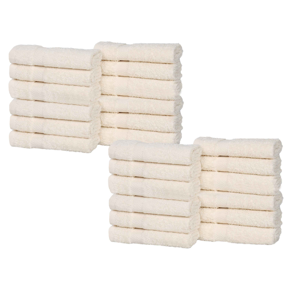 Eco-Friendly Cotton Absorbent 24-Piece Washcloth / Face Towel Set