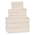 Mile Smart Twist Cotton Solid Thick Border 9 Piece Towel Set - Towel Set by Superior