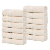 Venice Zero Twist Cotton Medium Weight Face Towels, Set of 12 - Face Towel by Superior