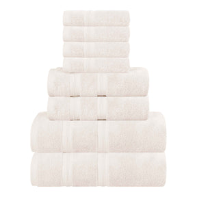 Smart Dry Zero Twist Cotton Medium Weight 8 Piece Assorted Towel Set