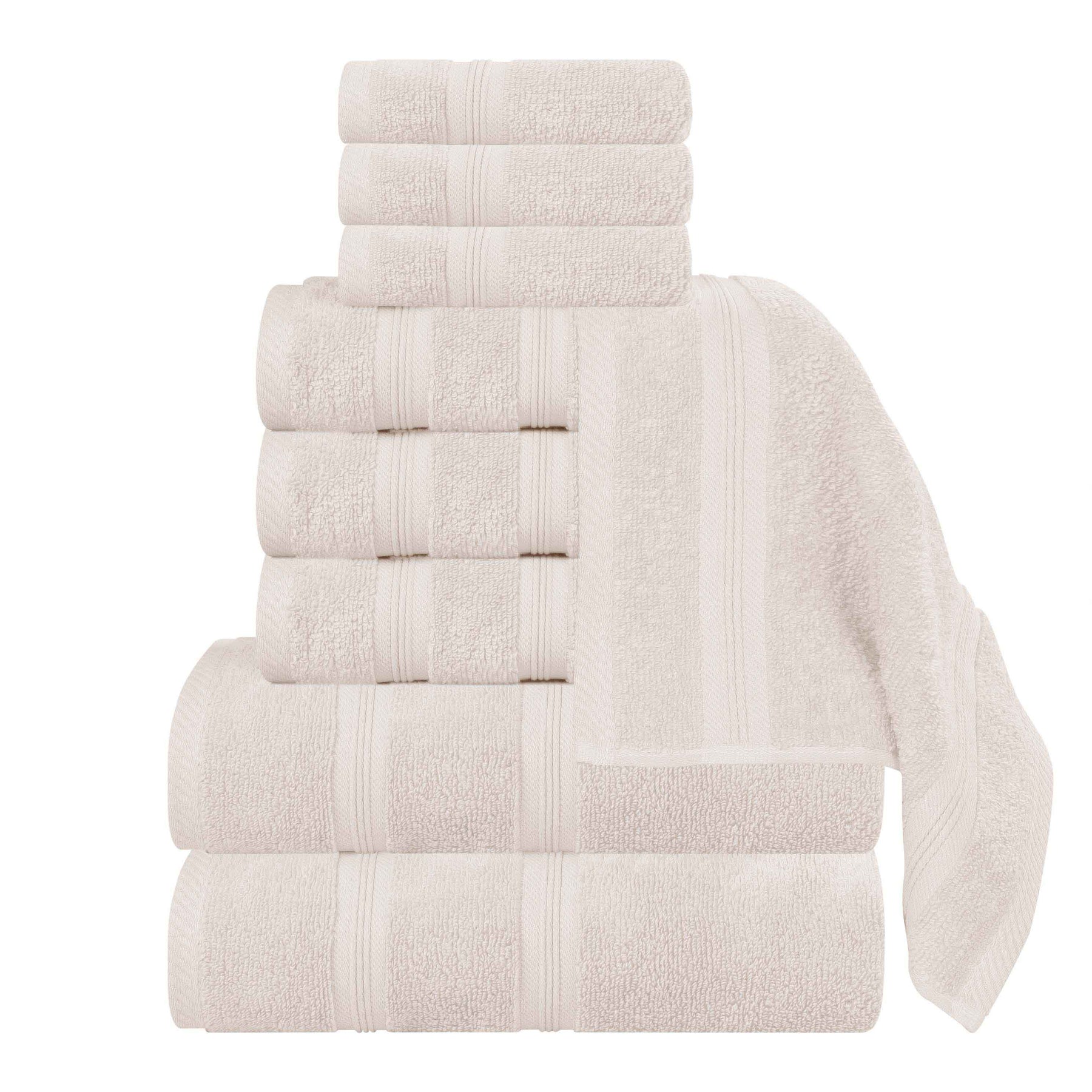 Smart Dry Zero Twist Cotton Medium Weight 9 Piece Assorted Towel Set