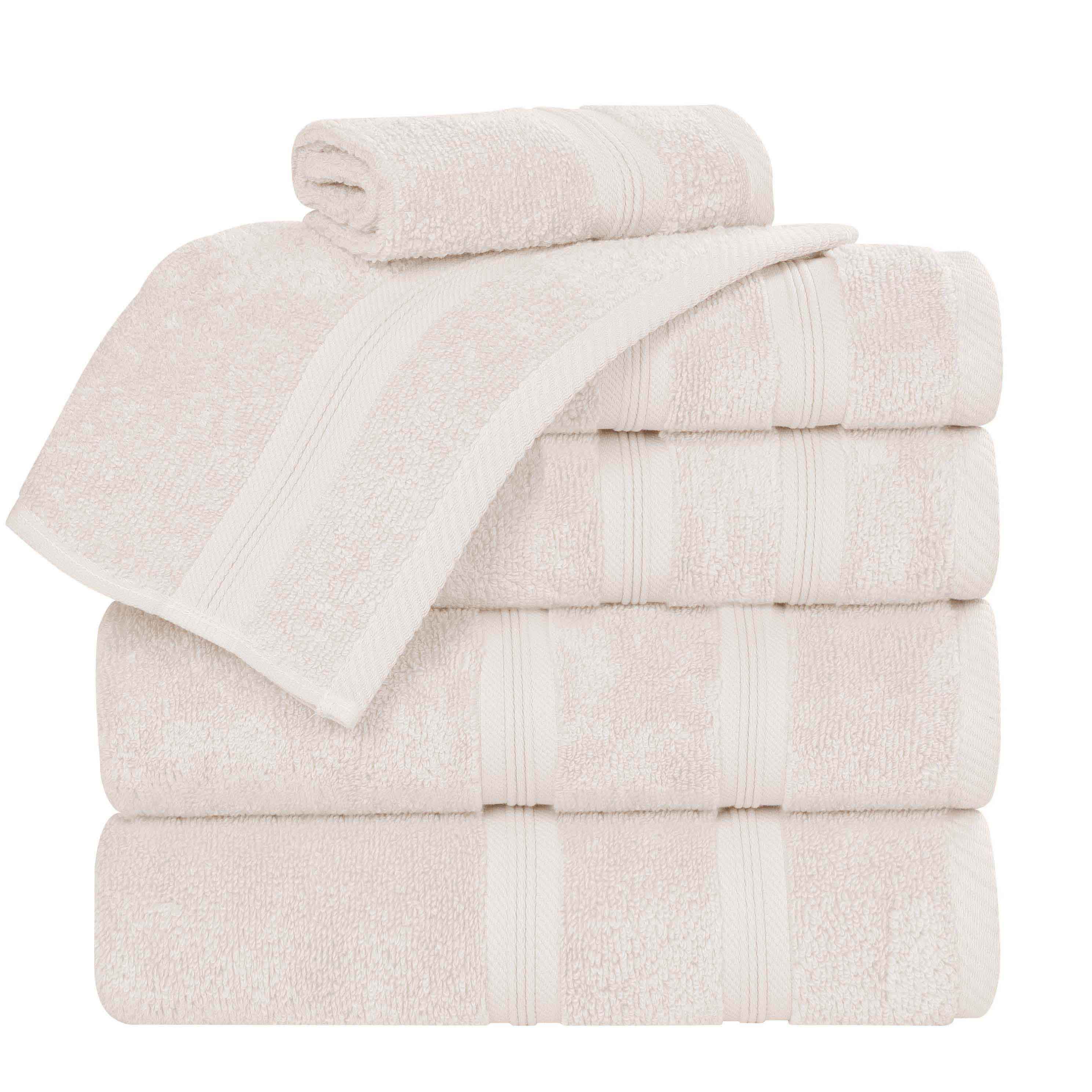 Smart Dry Zero Twist Cotton Medium Weight 6 Piece Assorted Towel Set - Towel Set by Superior