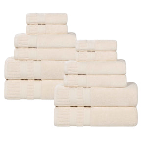 Venice Zero Twist Cotton Medium Weight Absorbent 12 Piece Towel Set