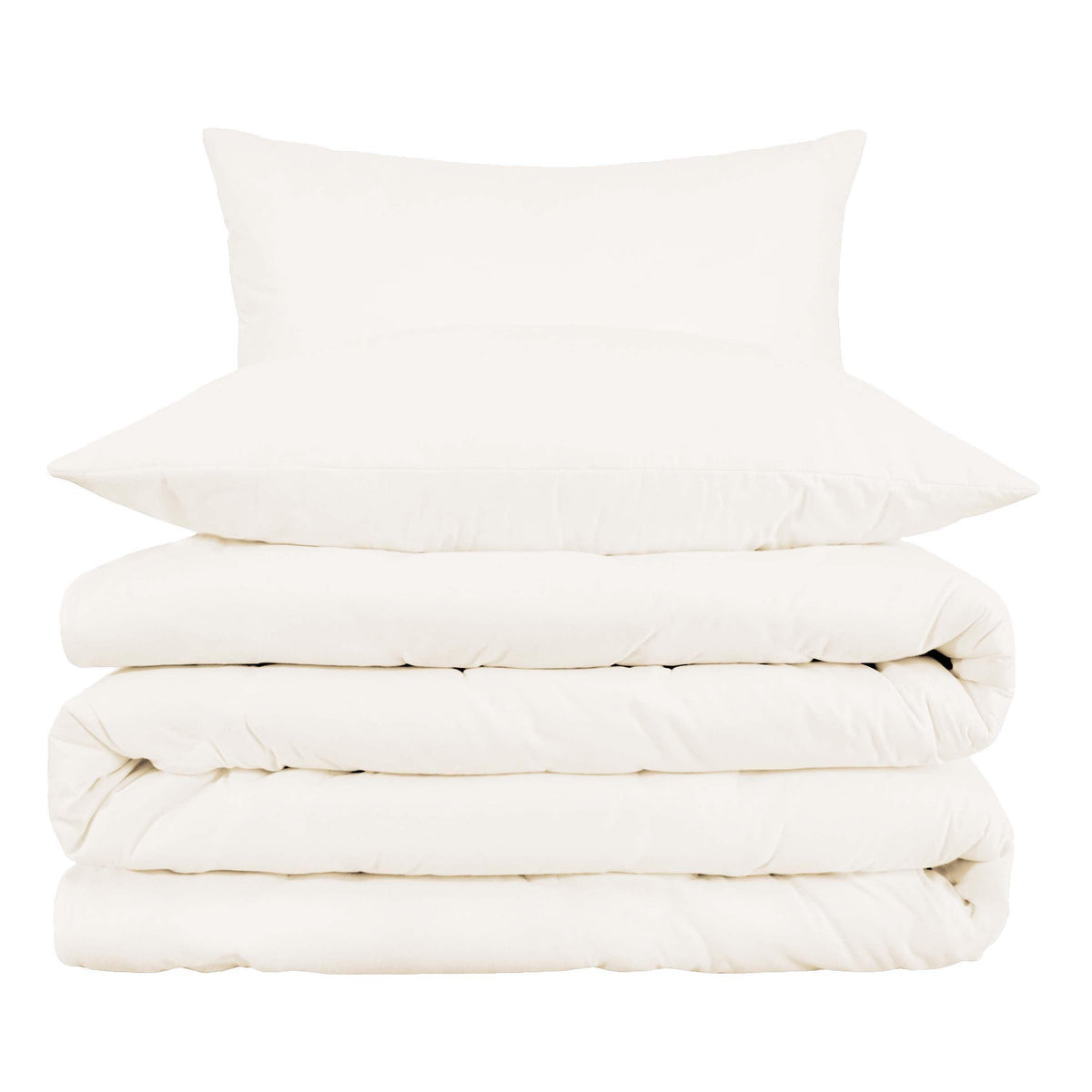 Cotton Blend 800 Thread Count Solid Duvet Cover Set - Ivory