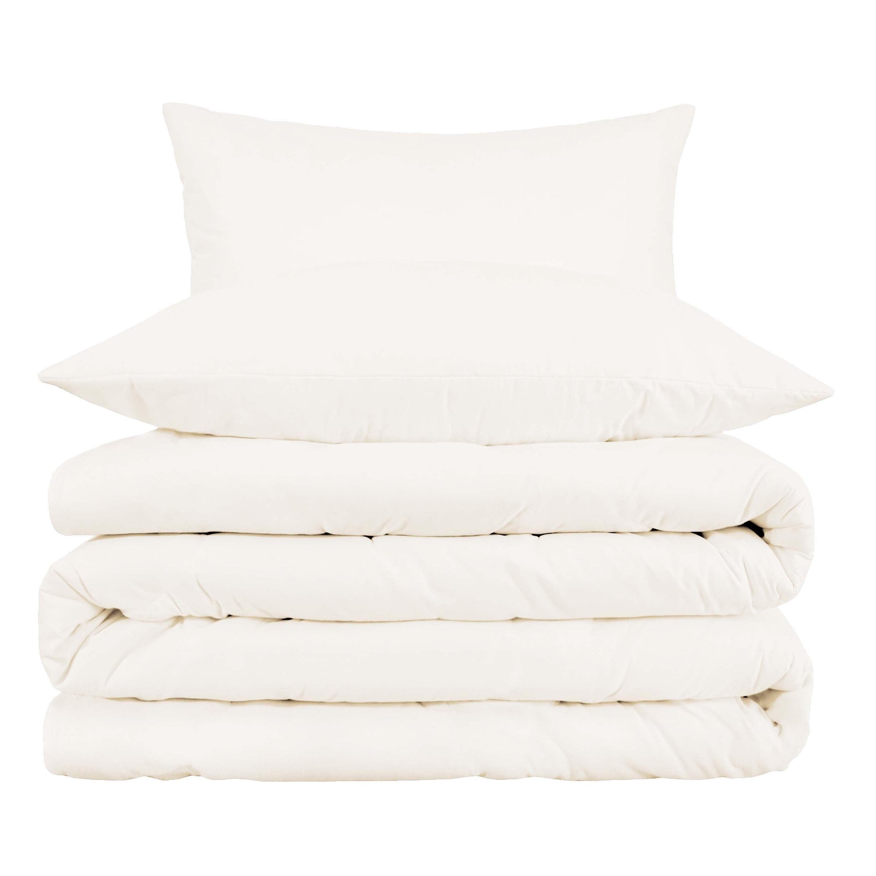 Cotton Blend 800 Thread Count Solid Duvet Cover Set - Ivory