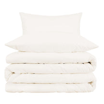 Cotton Blend 800 Thread Count Solid Duvet Cover Set - Ivory