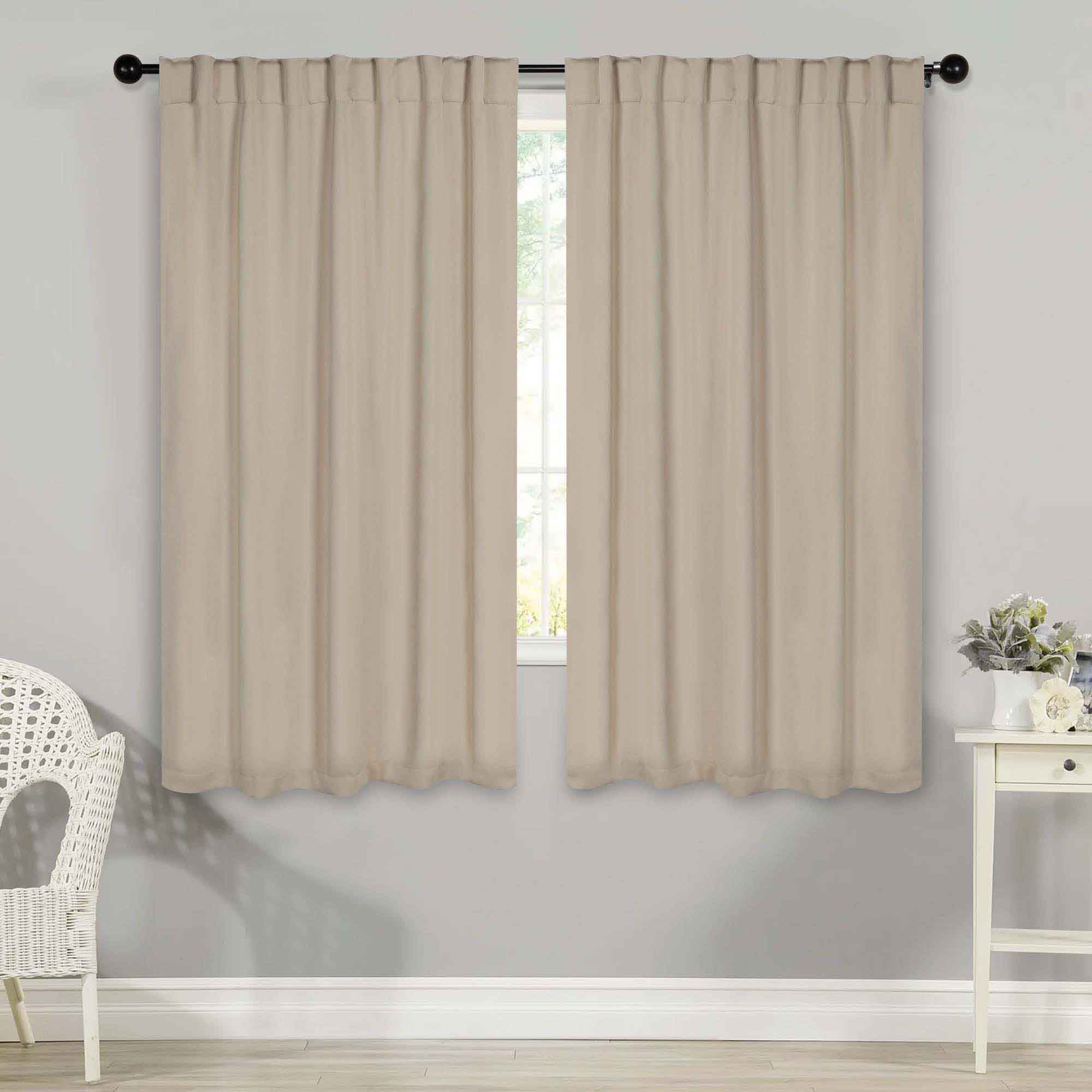 Solid Room Darkening Blackout Curtain Panels, Back Tabs, Set of 2 - Blackout Curtains by Superior