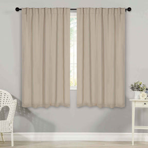 Solid Room Darkening Blackout Curtain Panels, Back Tabs, Set of 2