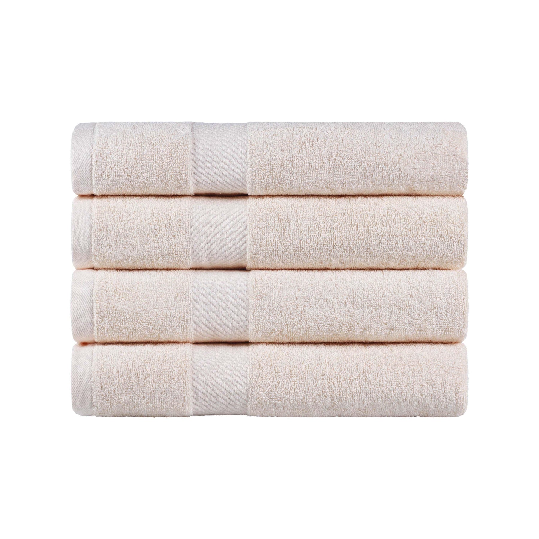 Egyptian Cotton Dobby Border Medium Weight 4 Piece Bath Towel Set - Bath Towel by Superior - Superior 