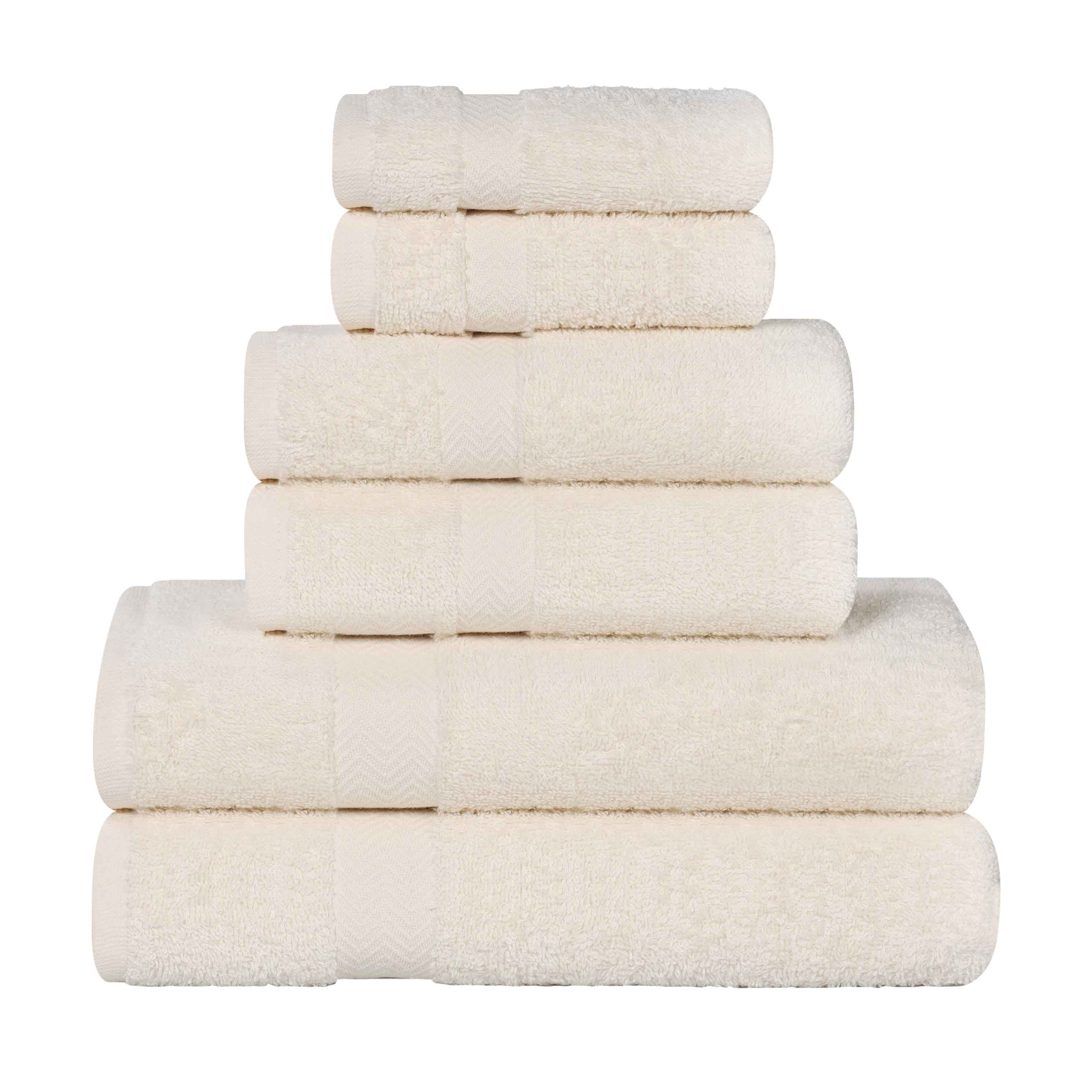 6 Piece Cotton Eco-Friendly Soft Absorbent Towel Set - Towel Set by Superior