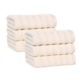 Zuma Zero Twist Cotton Medium Weight Absorbent Hand Towels, Set of 6