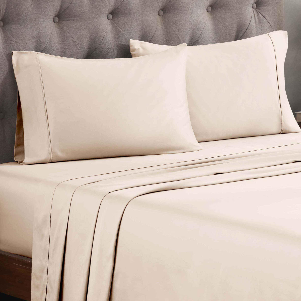 Egyptian Cotton 300 Thread Count Solid Deep Pocket Bed Sheet Set - Ivory