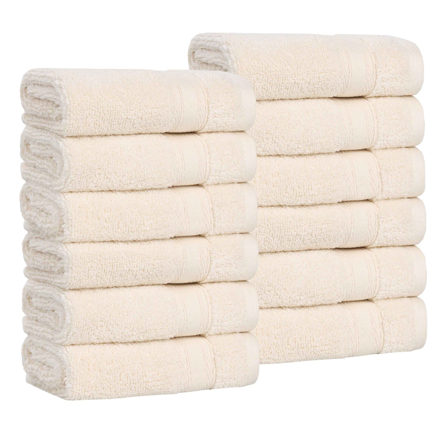 Belmont Zero Twist Cotton Medium Weight Face Towels, Set of 12