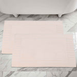 Leo Cotton Solid Modern Absorbent Heavy Washable Bath Mat Set of 2 - Bath Mats by Superior