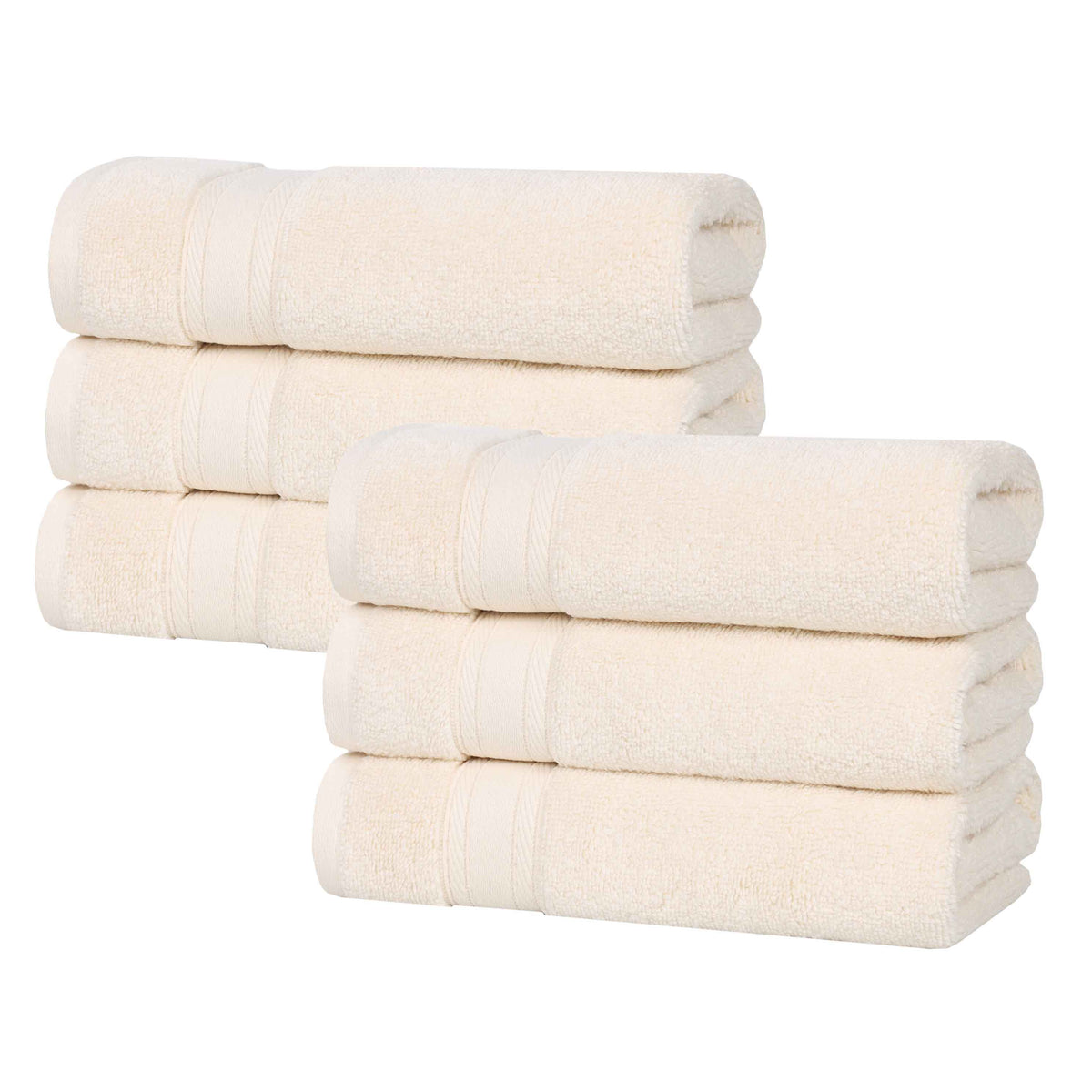 Belmont Zero Twist Cotton Medium Weight Hand Towels, Set of 6