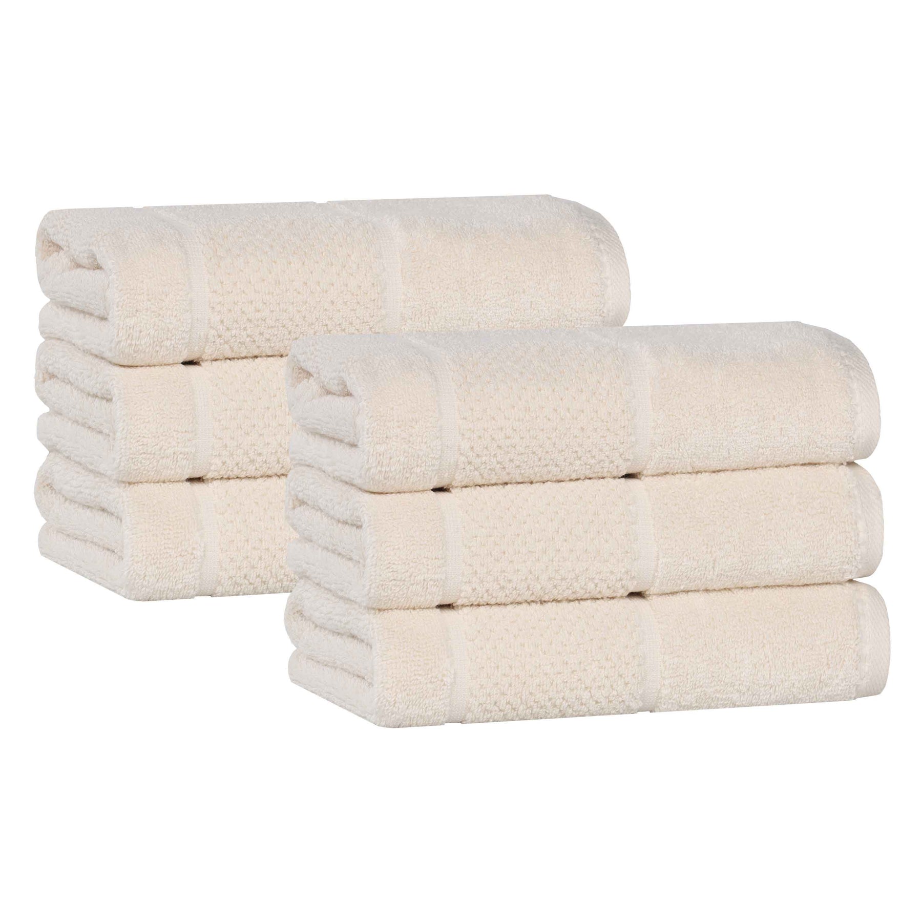 Mile Smart Twist Cotton Medium Weight Solid Hand Towels, Set of 6