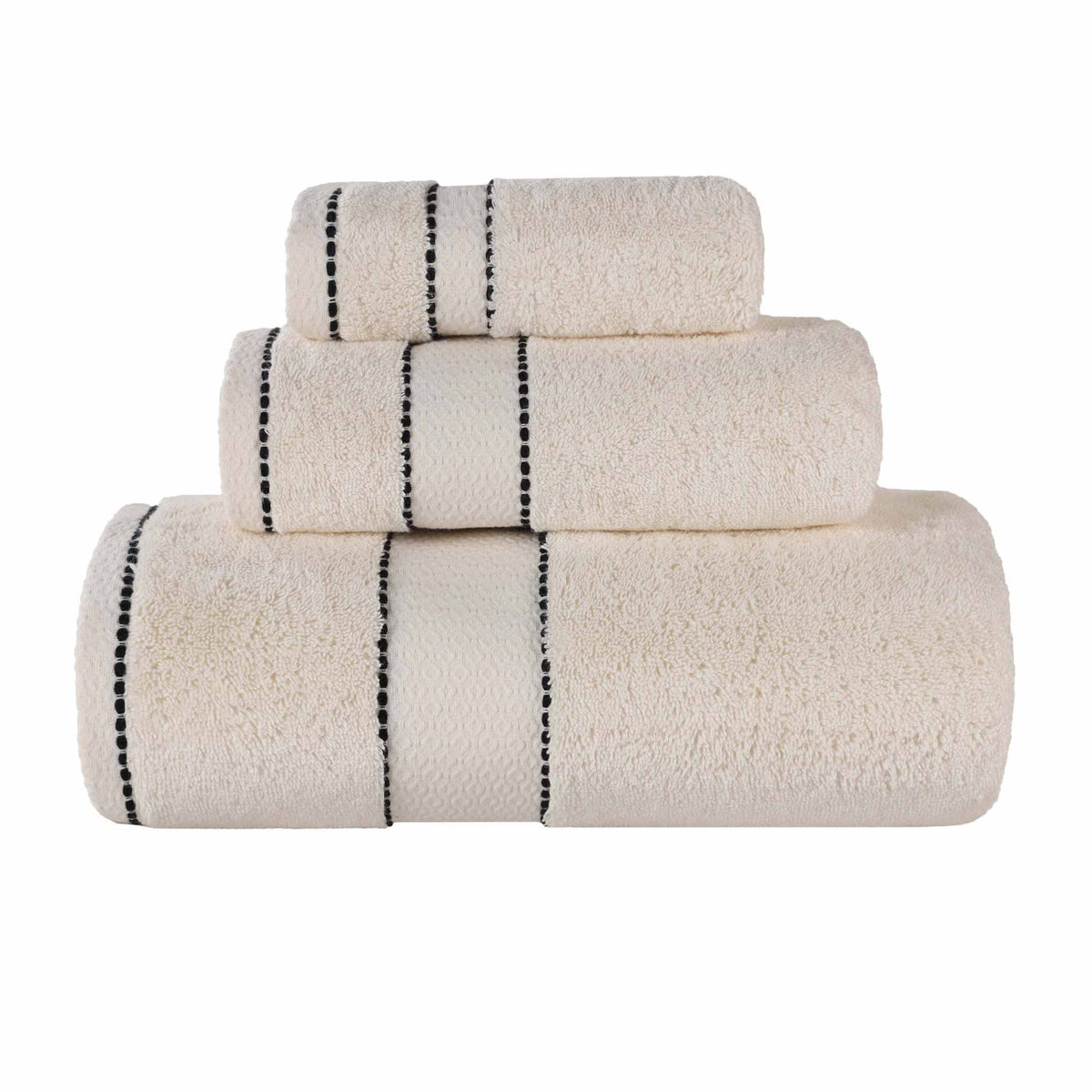 Niles Egyptian Giza Cotton Plush Heavyweight Soft 3 Piece Towel Set - Ivory