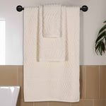 Chevron Zero Twist Jaquard Cotton 3 Piece Bathroom Towel Set - Towel Set by Superior