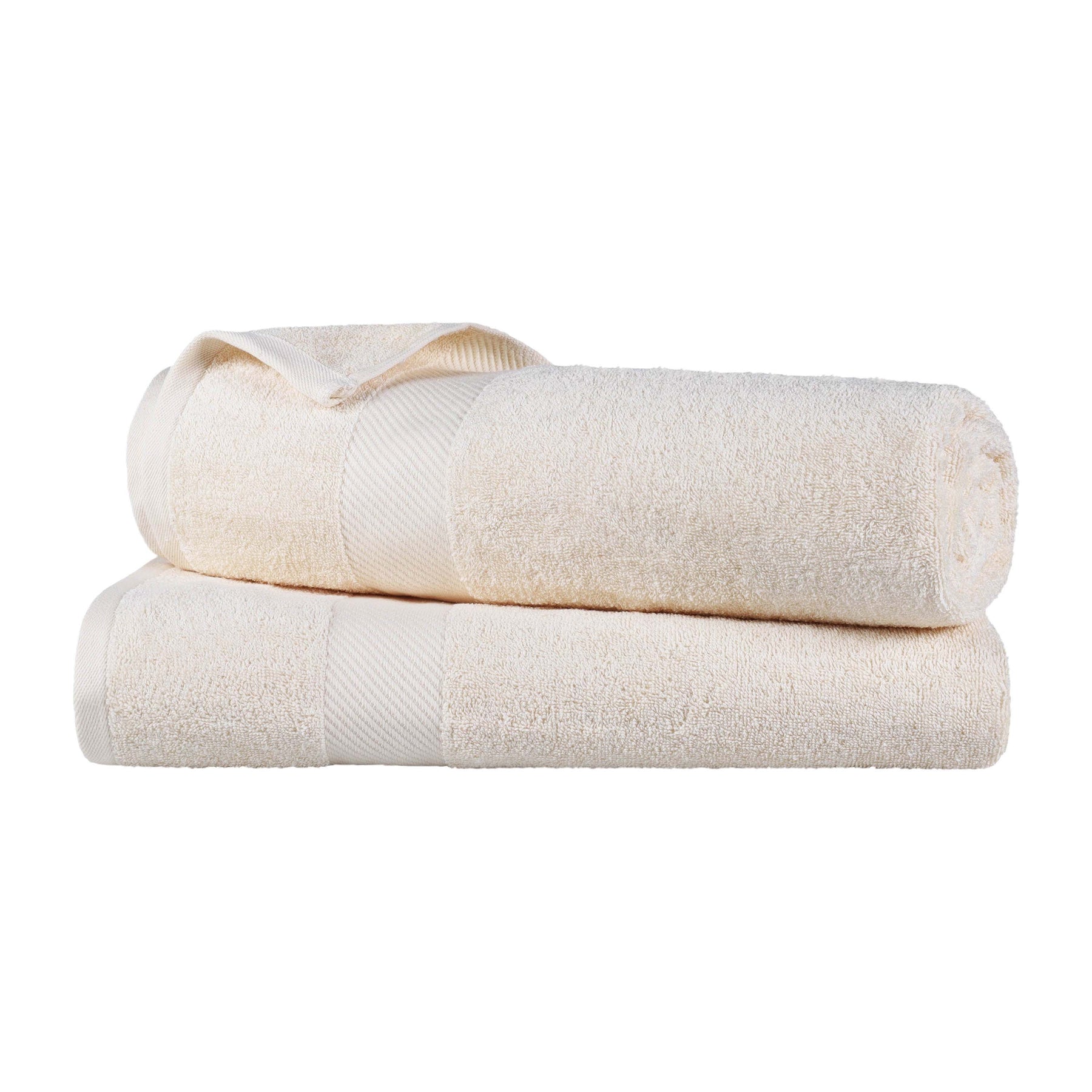 Egyptian Cotton Dobby Border Medium Weight 2 Piece Bath Sheet Set