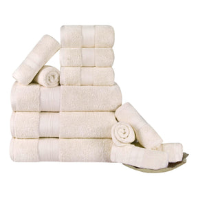 Turkish Cotton Highly Absorbent Solid 12 Piece Ultra Plush Towel Set - Towel Set by Superior - Superior 