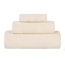 Playa Zero Twist Cotton Solid Waffle Textured 3 Piece Towel Set