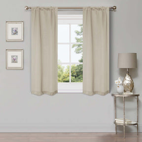 Blackout Solid Shimmer Grommet Curtain Panel Set 26"