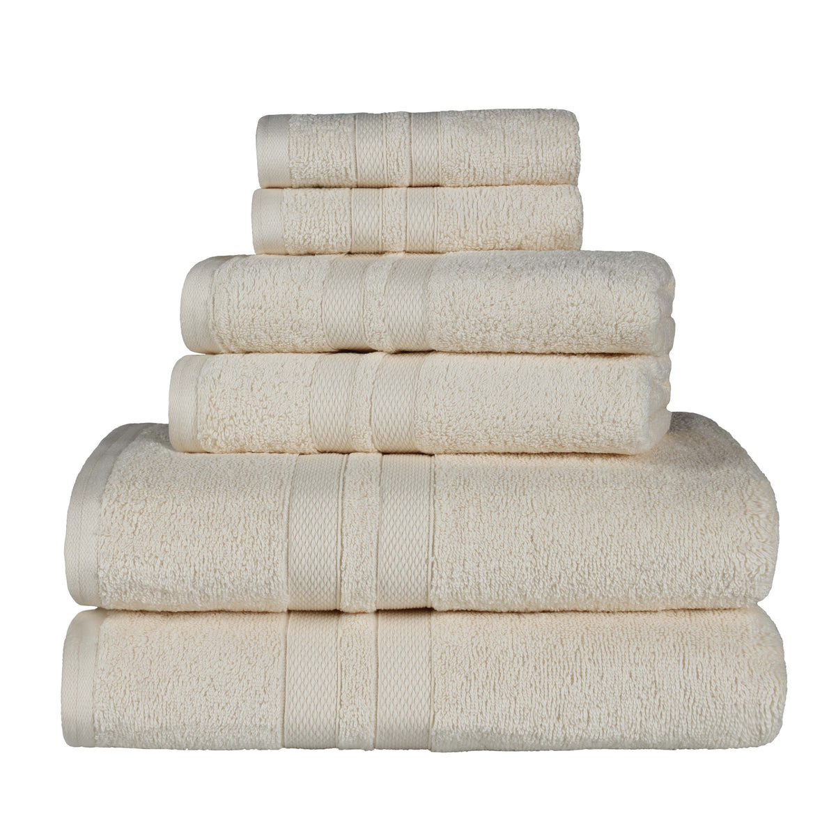 Ultra Soft Cotton Absorbent Solid Assorted 6 Piece Towel Set