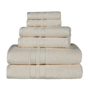 Ultra Soft Cotton Absorbent Solid Assorted 6 Piece Towel Set