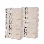 Niles Egyptian Giza Cotton Absorbent Face Towel Washcloth Set of 12 - Face Towel by Superior