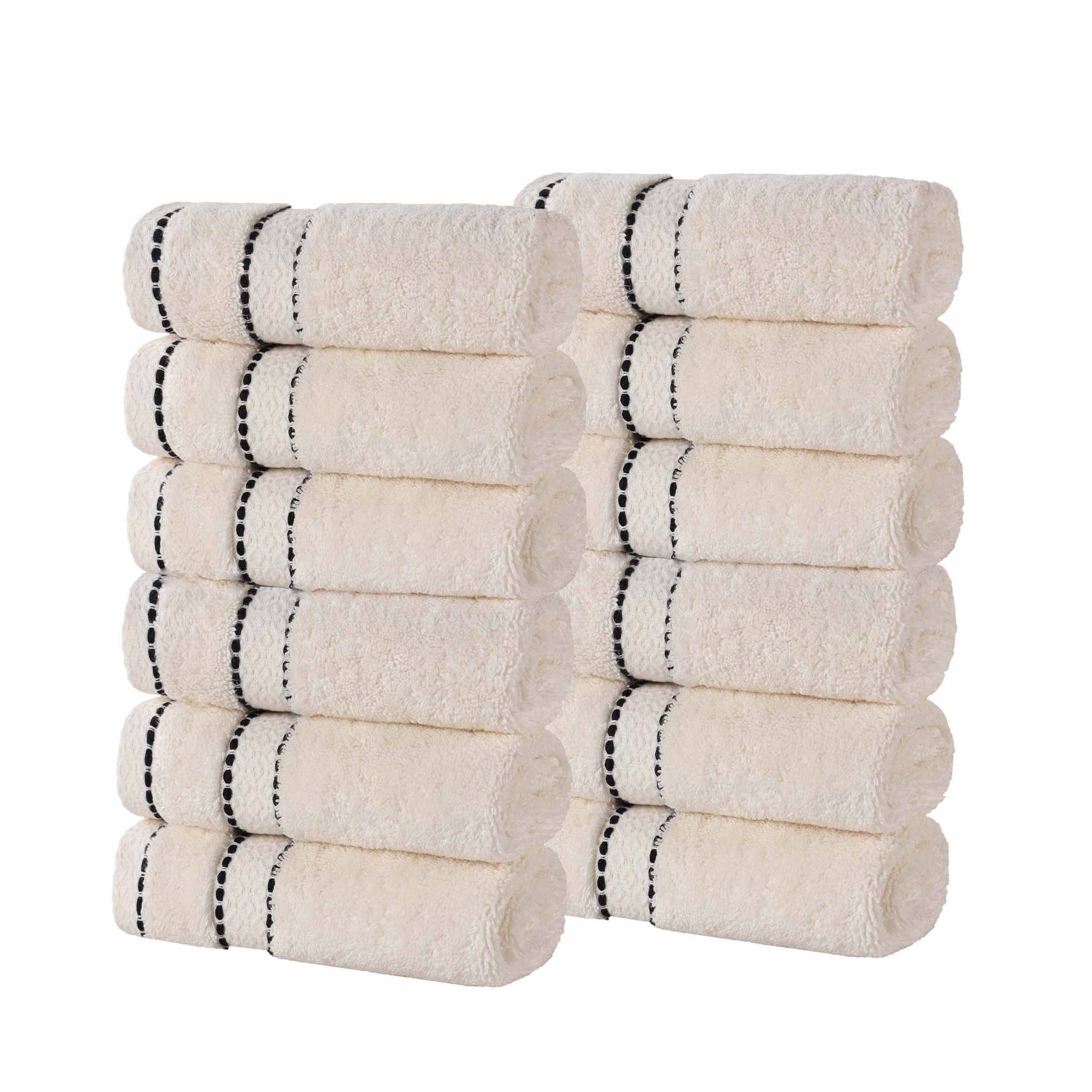 Niles Egyptian Giza Cotton Absorbent Face Towel Washcloth Set of 12