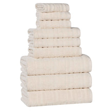 Mika Smart Twist Cotton Solid Textured Ribbed 9 Piece Towel Set