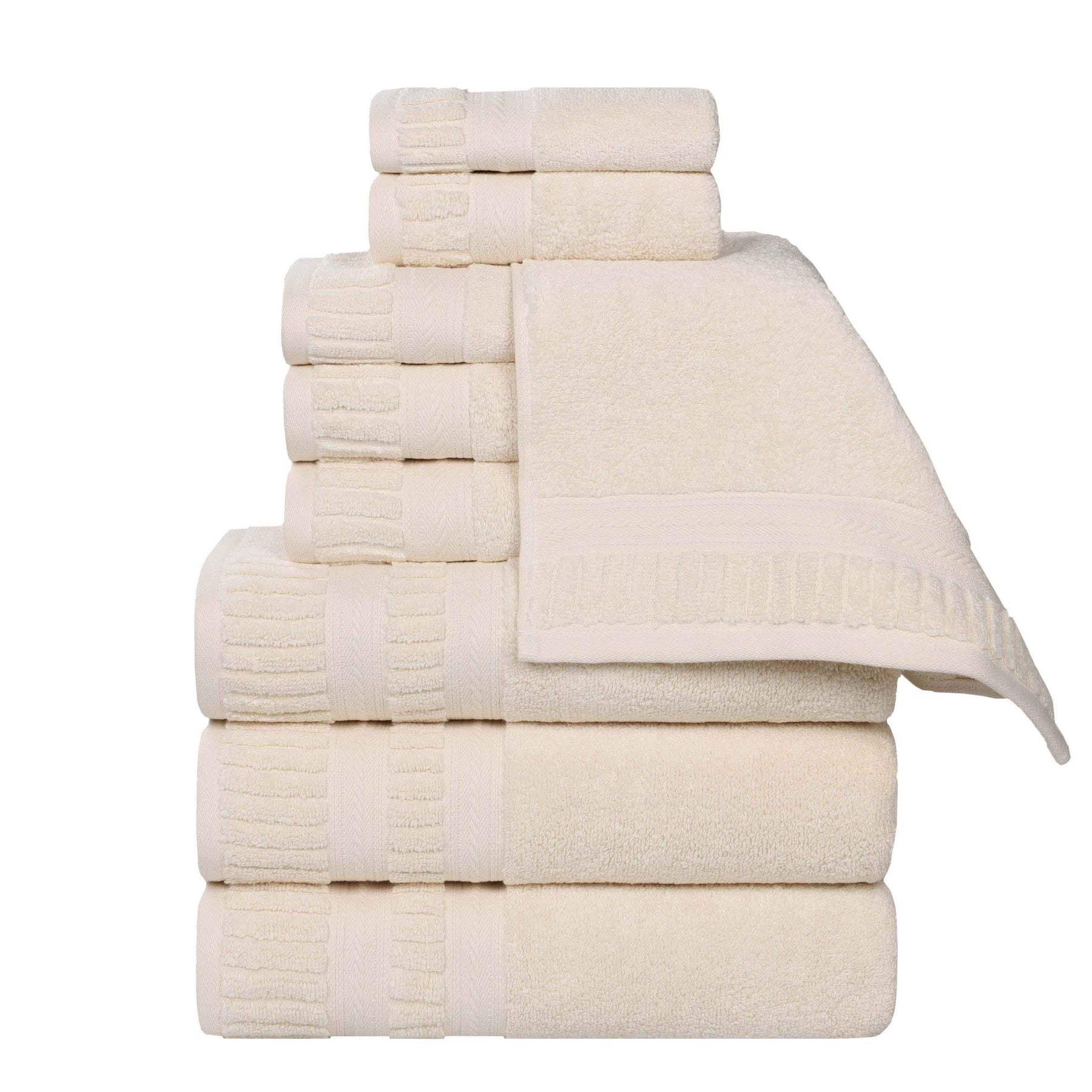 Venice Zero Twist Cotton Medium Weight Absorbent 9 Piece Towel Set