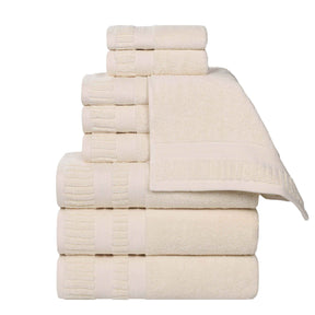 Venice Zero Twist Cotton Medium Weight Absorbent 9 Piece Towel Set