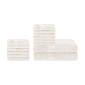 Ultra-Soft Rayon from Bamboo Cotton Blend Bath and Face Towel Set - Ivory