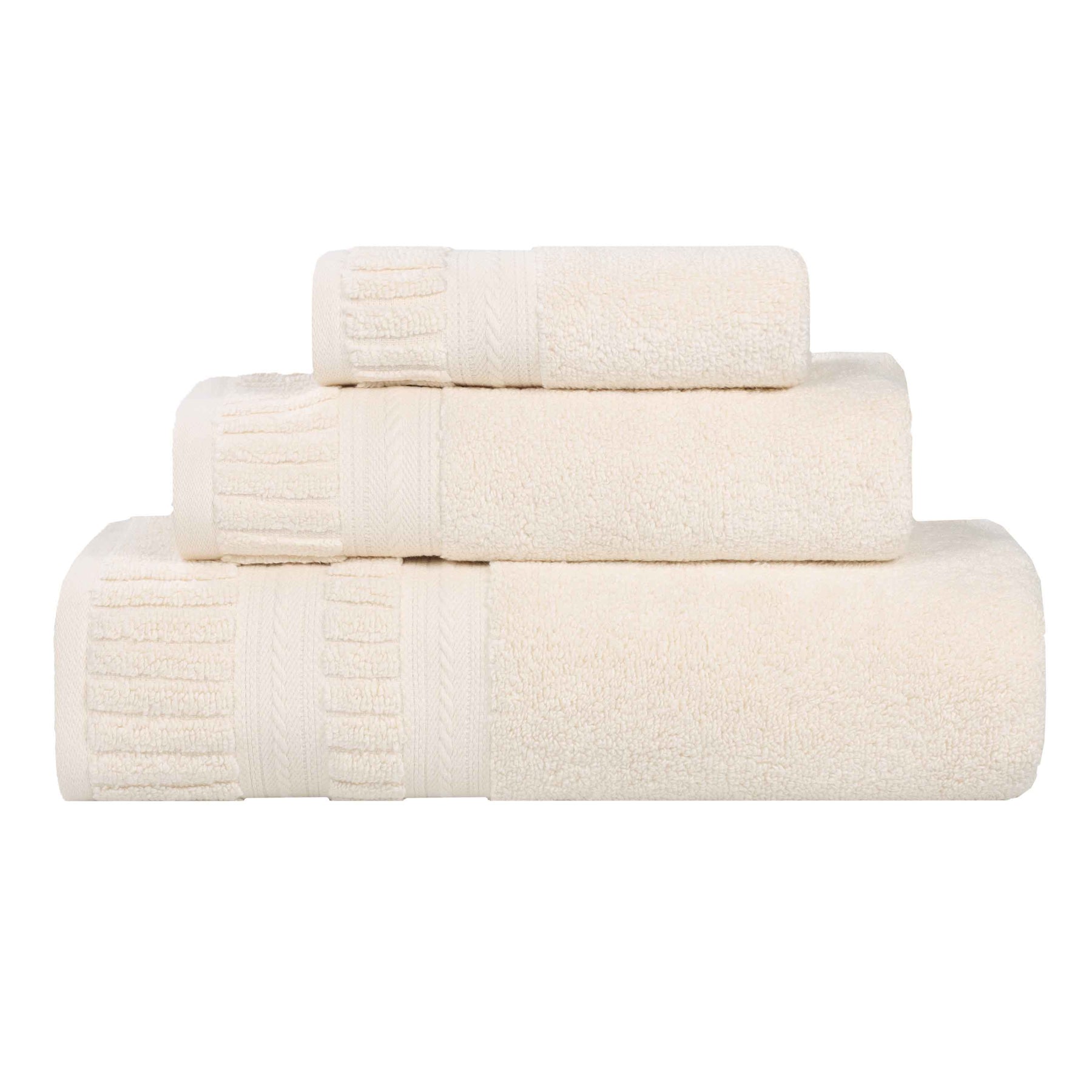 Venice Zero Twist Cotton Medium Weight Absorbent 3 Piece Towel Set