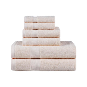 Egyptian Cotton Dobby Border Medium Weight 6 Piece Towel Set - Towel Set by Superior - Superior 