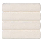 Honeycomb Textured Waffle Border Cotton Bath Towels, Set of 4 - Bath Towel by Superior