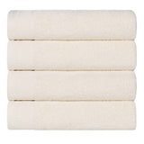 Honeycomb Textured Waffle Border Cotton Bath Towels, Set of 4 - Bath Towel by Superior