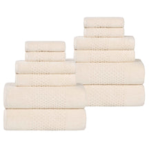 Playa Zero Twist Cotton Solid Waffle Textured 12 Piece Towel Set