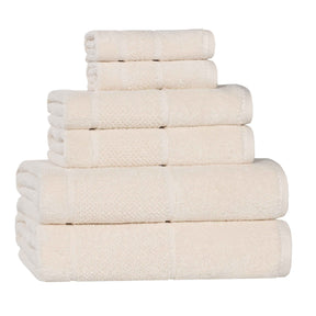 Mile Smart Twist Cotton Solid Thick Border 6 Piece Towel Set