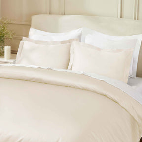 Egyptian Cotton 850 Thread Count Solid Luxury 3 Piece Duvet Cover Set - Ivory