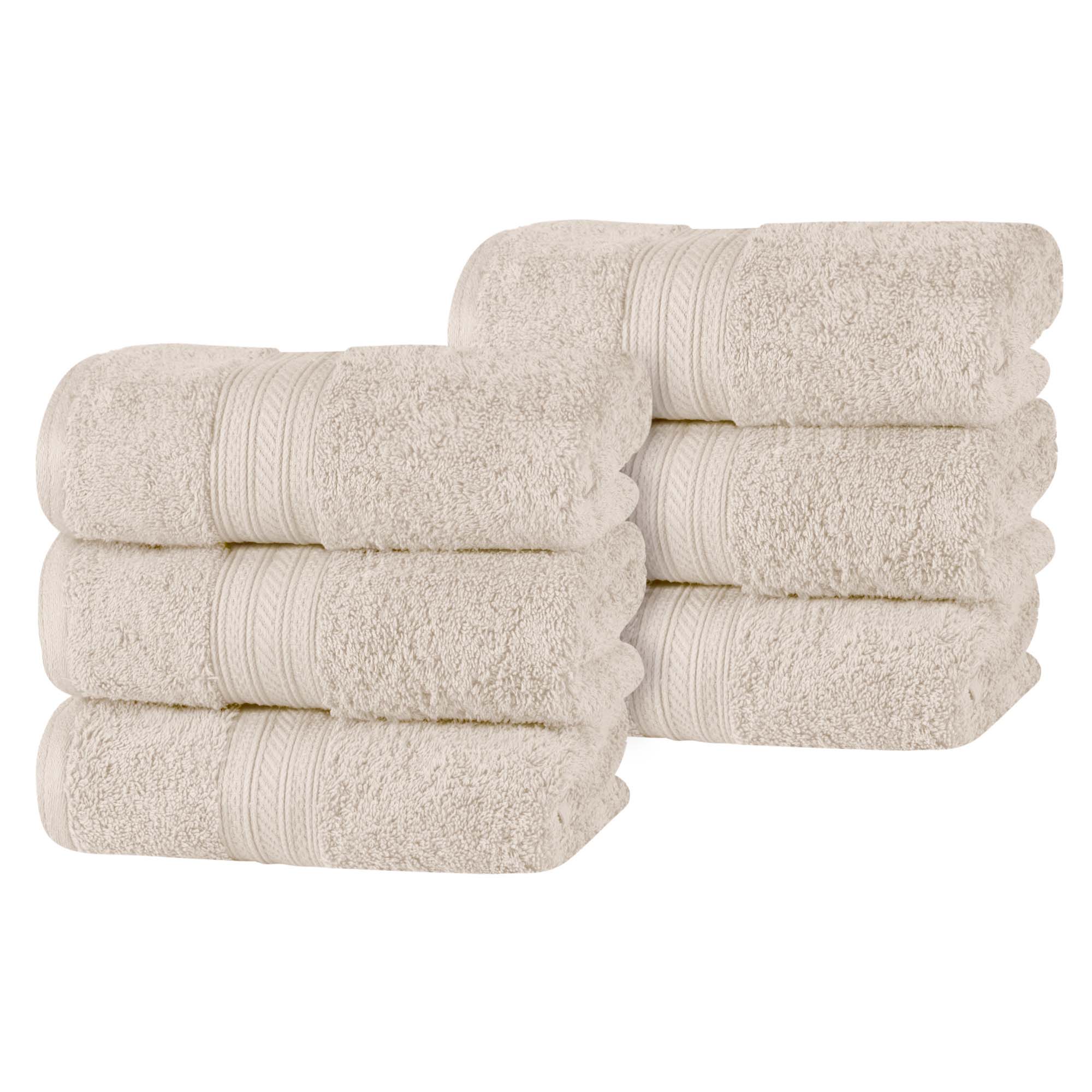 Atlas Cotton Plush Absorbent Heavyweight Luxury Hand Towel Set of 6 - Hand Towel Set by Superior