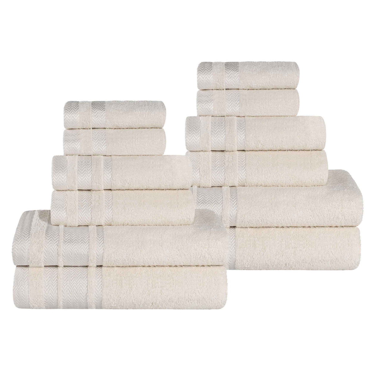 Hays Cotton Medium Weight 12 Piece Assorted Bathroom Towel Set