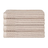 Soho Ribbed Cotton Absorbent Bath Towel Set of 4 - Bath Towel by Superior